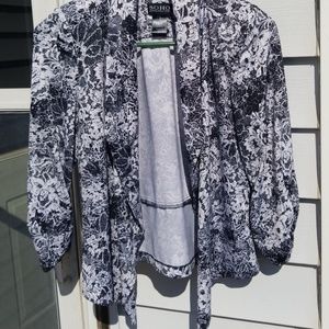 Black and white patterned blazer